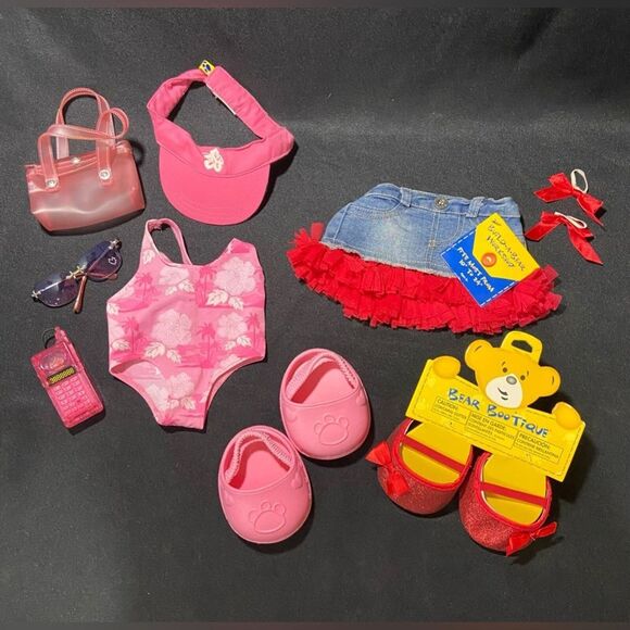 BUILD A BEAR Workshop BAB Tagged Clothing Cheerleader, Misc Bundle Lot 47 Pieces - Picture 3 of 6